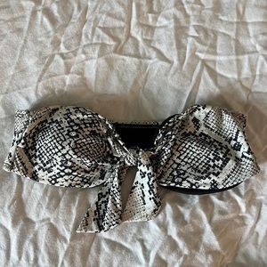 snakeskin bandeau bikini top